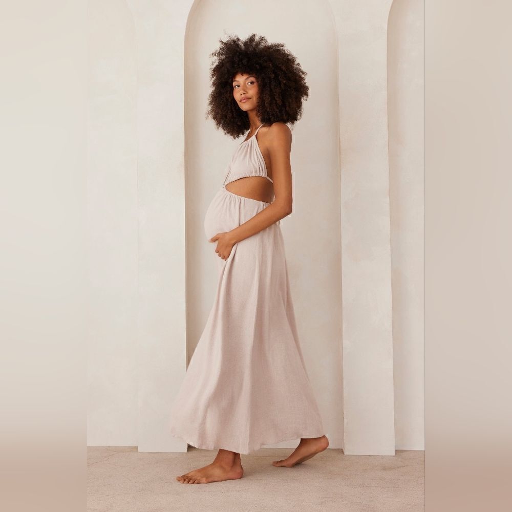 Bumpsuit Cut Out Linen Blend Dress
